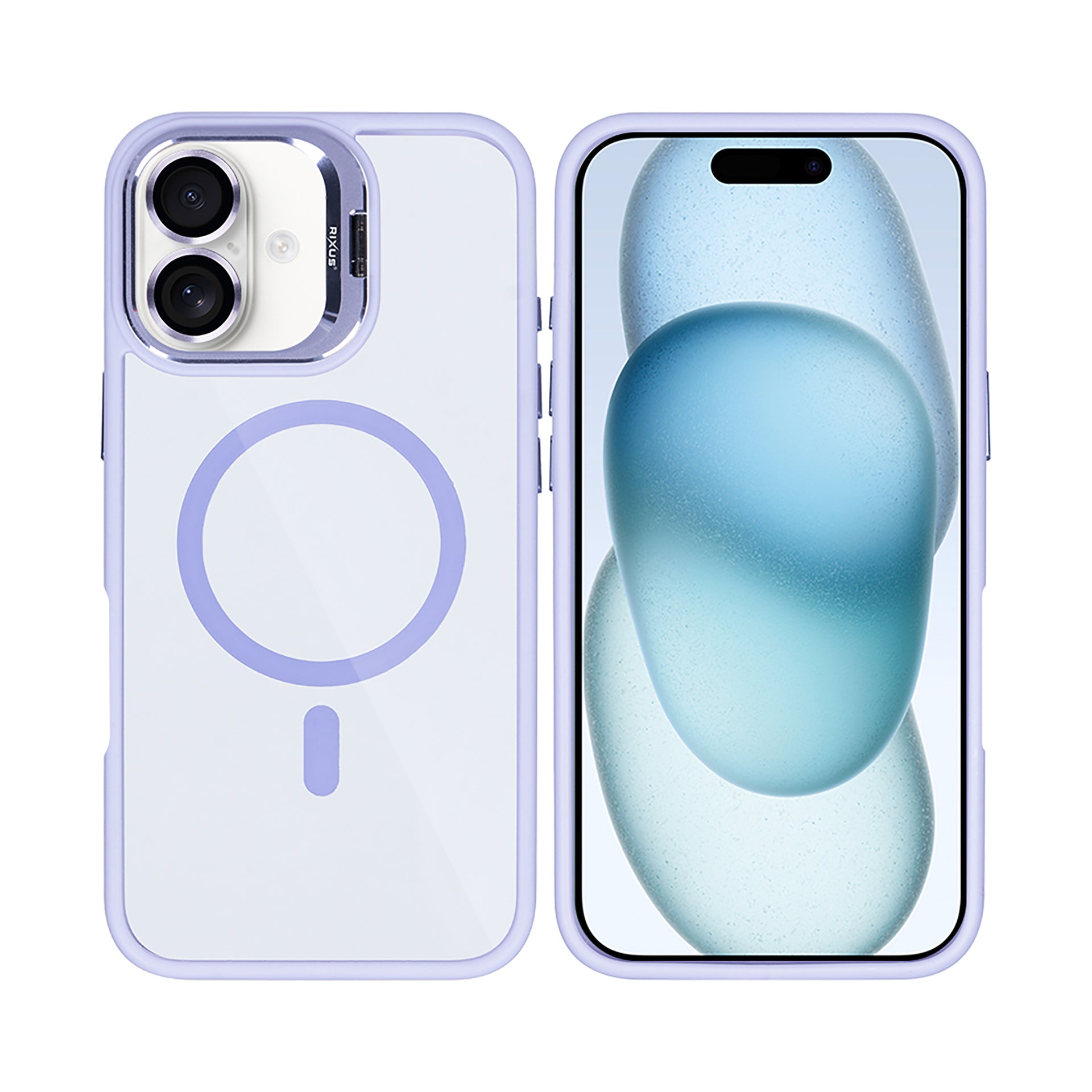 Rixus Classic 03 Case With MagSafe Compatible For Apple iPhone 16 Light Purple