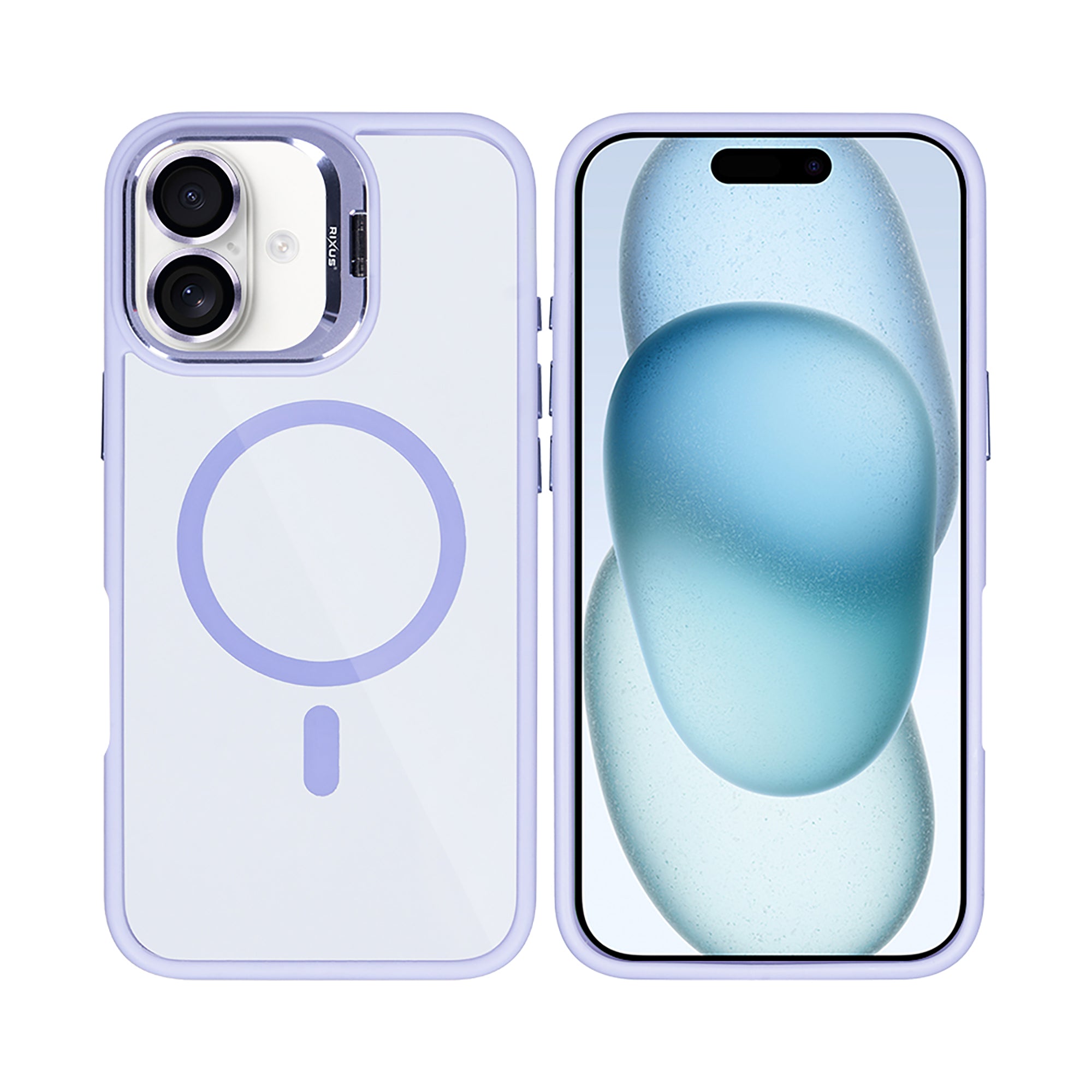 Rixus Classic 03 Case With MagSafe Compatible For Apple iPhone 16 Light Purple
