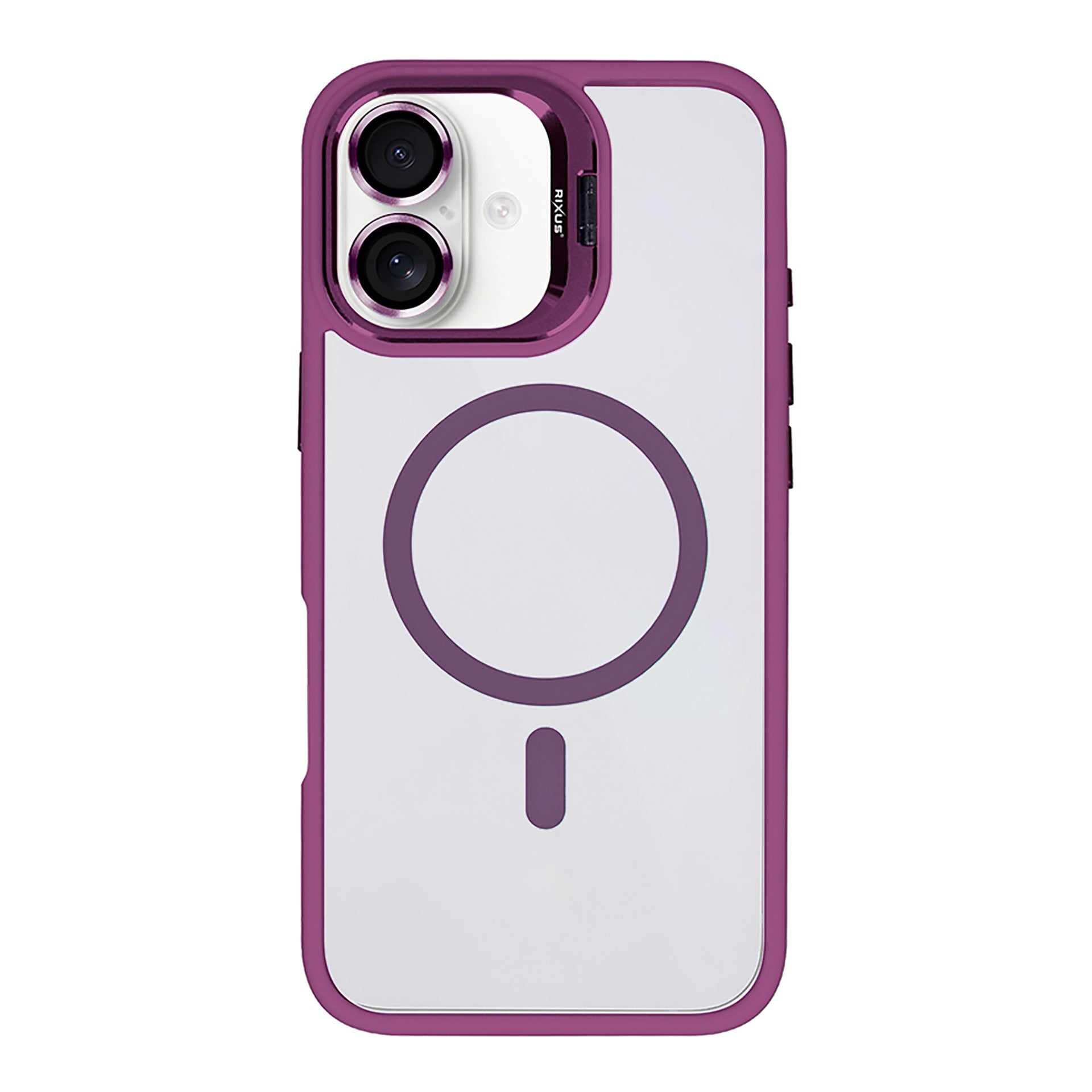 Rixus Classic 03 Case With MagSafe Compatible For Apple iPhone 16 Dark Pink