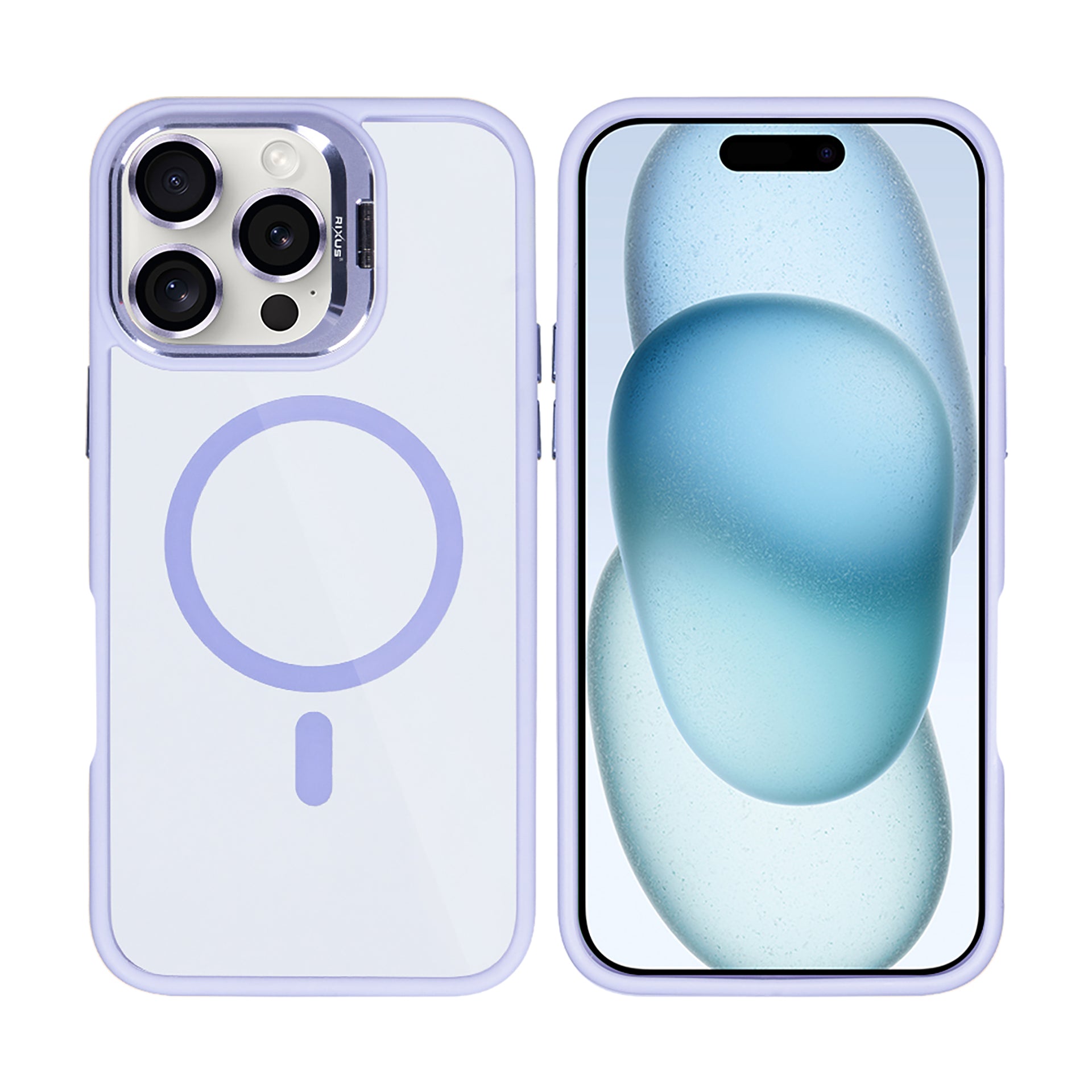Rixus Classic 03 Case With MagSafe Compatible For Apple iPhone 16 Pro Light Purple