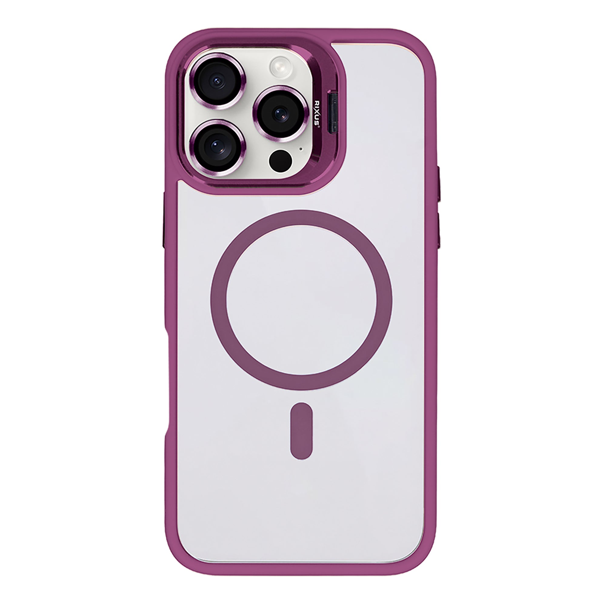 Rixus Classic 03 Case With MagSafe Compatible For Apple iPhone 16 Pro Dark Pink