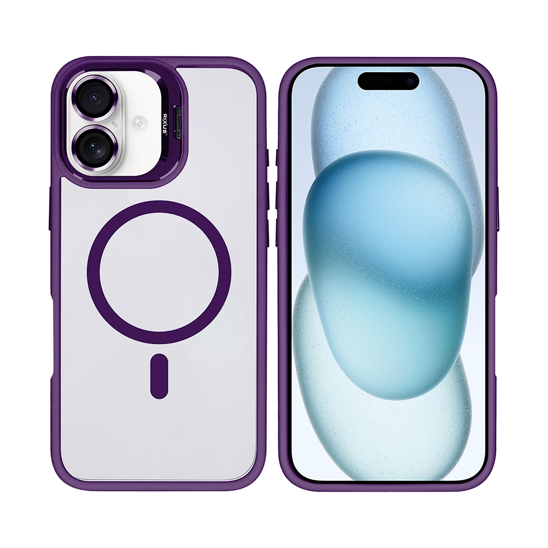 Rixus Classic 03 Case With MagSafe Compatible For Apple iPhone 16 Plus Deep Purple