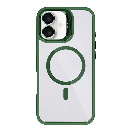 Rixus Classic 03 Case With MagSafe Compatible For Apple iPhone 16 Plus Dark Green