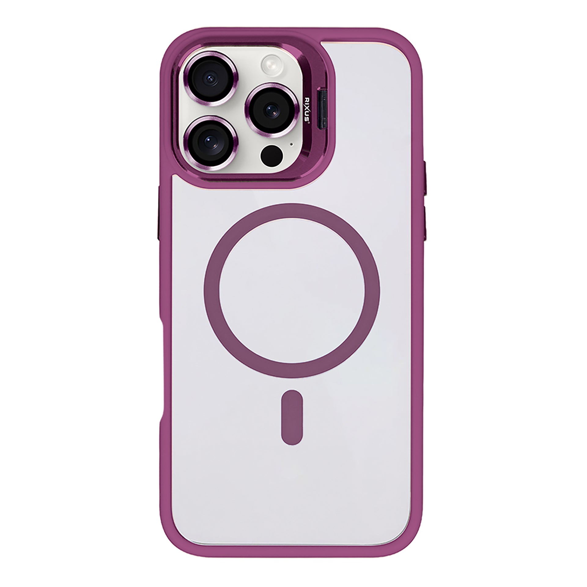 Rixus Classic 03 Case With MagSafe Compatible For Apple iPhone 16 Pro Max Dark Pink