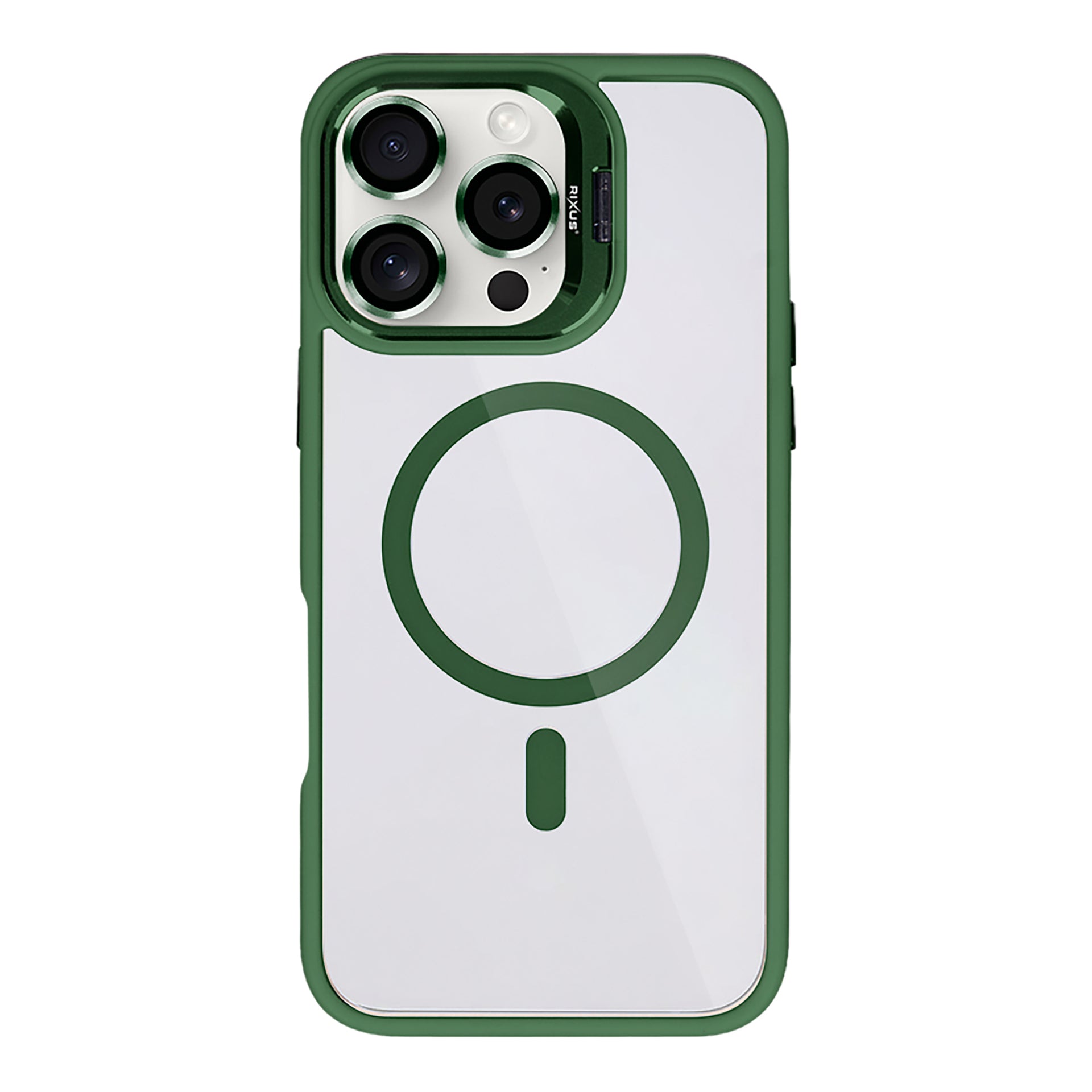 Rixus Classic 03 Case With MagSafe Compatible For Apple iPhone 16 Pro Max Dark Green