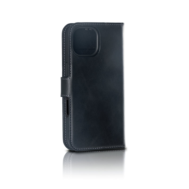 Rixus For iPhone 16 Pro Duo Magnetic Detachable Wallet Black