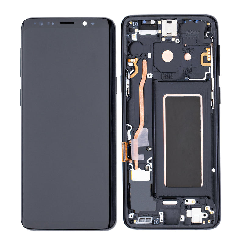 Samsung Galaxy S9 G960F Display And Digitizer With Frame Midnight Black Refurbished