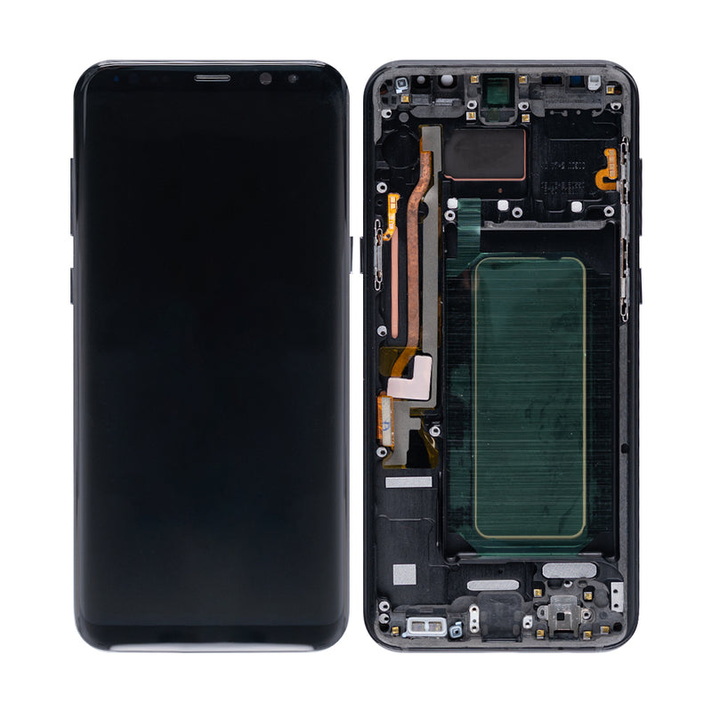 Samsung Galaxy S8 Plus G955F Display And Digitizer With Frame Midnight Black Refurbished