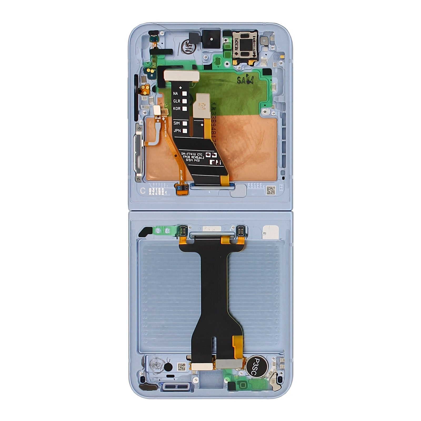 Samsung Galaxy Z Flip6 F741B Main Display And Digitizer With Frame Blue Service Pack