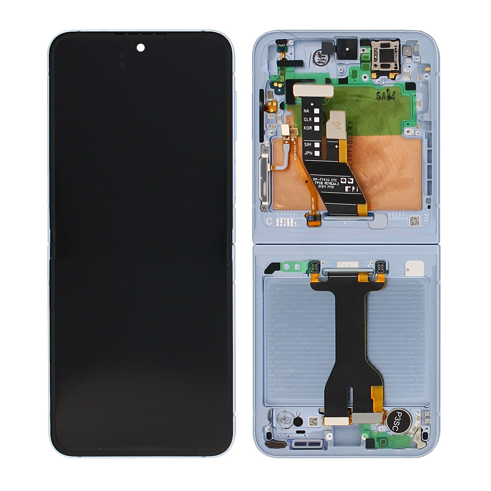 Samsung Galaxy Z Flip6 F741B Main Display And Digitizer With Frame Blue Service Pack