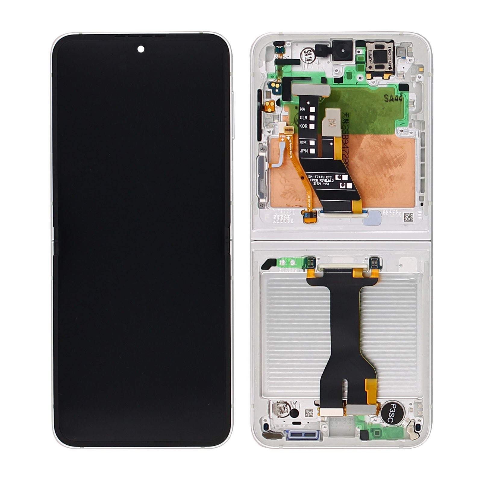Samsung Galaxy Z Flip6 F741B Main Display And Digitizer With Frame White Service Pack