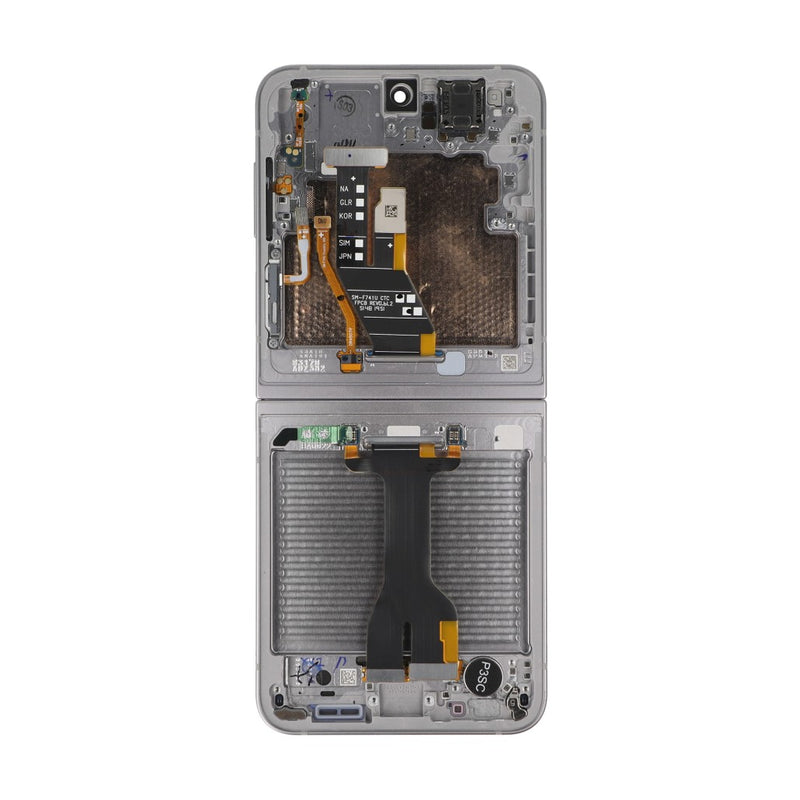Samsung Galaxy Z Flip6 F741B Display And Digitizer With Frame Silver Shadow Service Pack