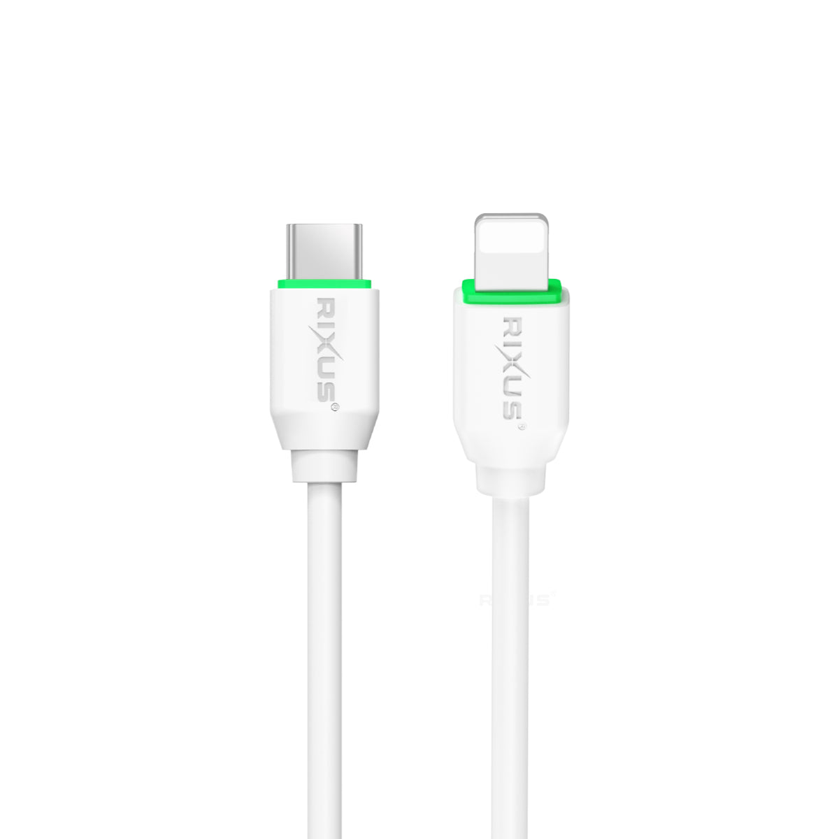 Rixus RX90L Adapter With USB-C To Lightning Connector Cable 1m 20W White