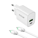Rixus RX90CC Adapter With USB-C To USB-C Cable 1m 20W White