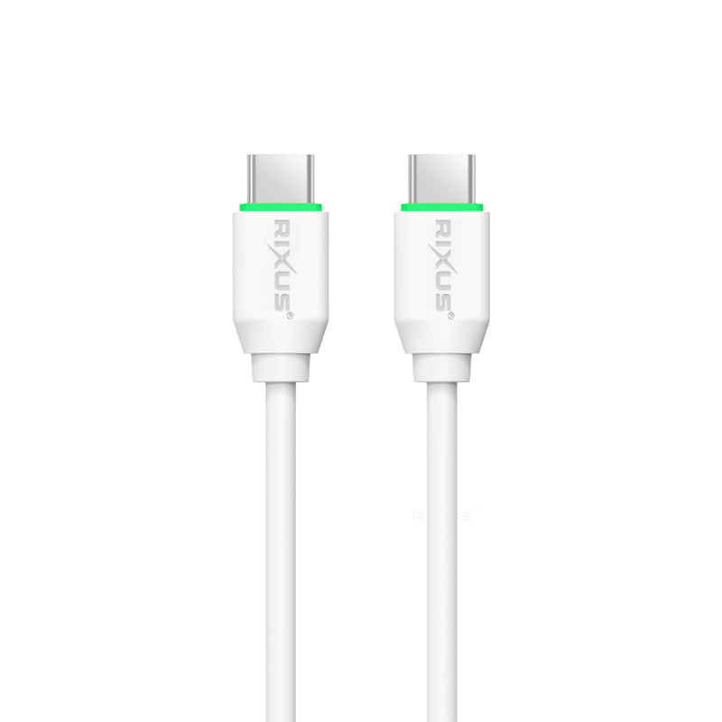 Rixus RX90CC Adapter With USB-C To USB-C Cable 100CM 20W White