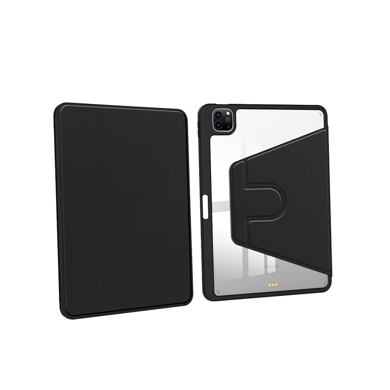 For iPad Pro 11" (2024) PU Leather Protective Case Black