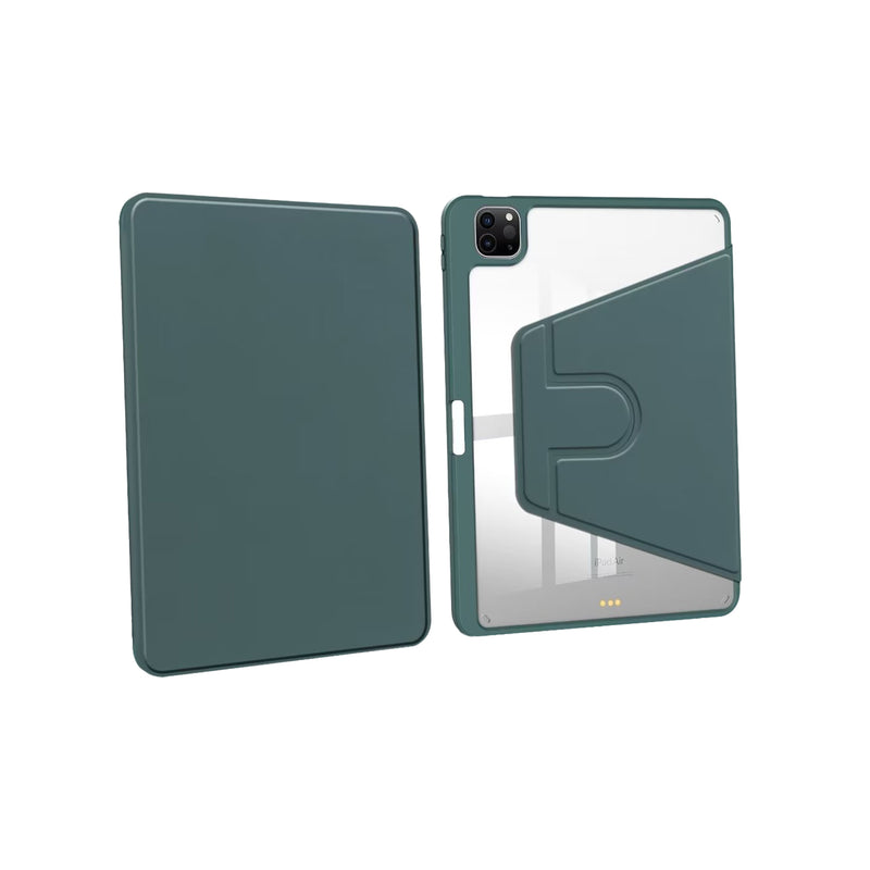 For iPad Air 13" (2024) PU Leather Protective Case Midnight Green