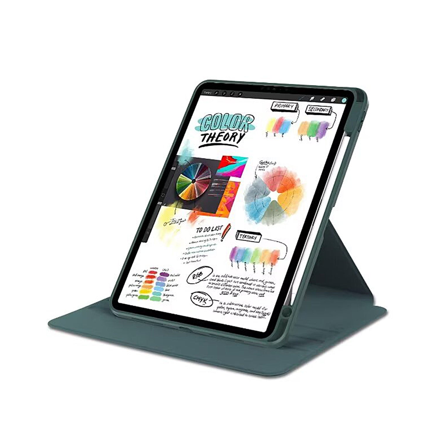 PU Leather Protective Case For Apple iPad Pro 13 inch (2024) Midnight Green