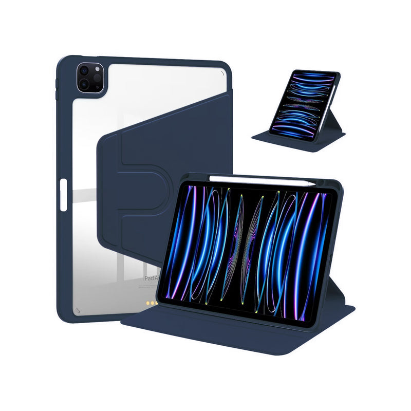 For iPad Air 13" (2024) PU Leather Protective Case  Dark Blue