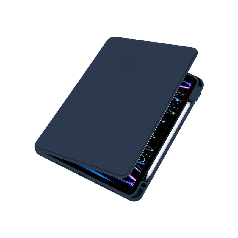 For iPad Air 13" (2024) PU Leather Protective Case  Dark Blue