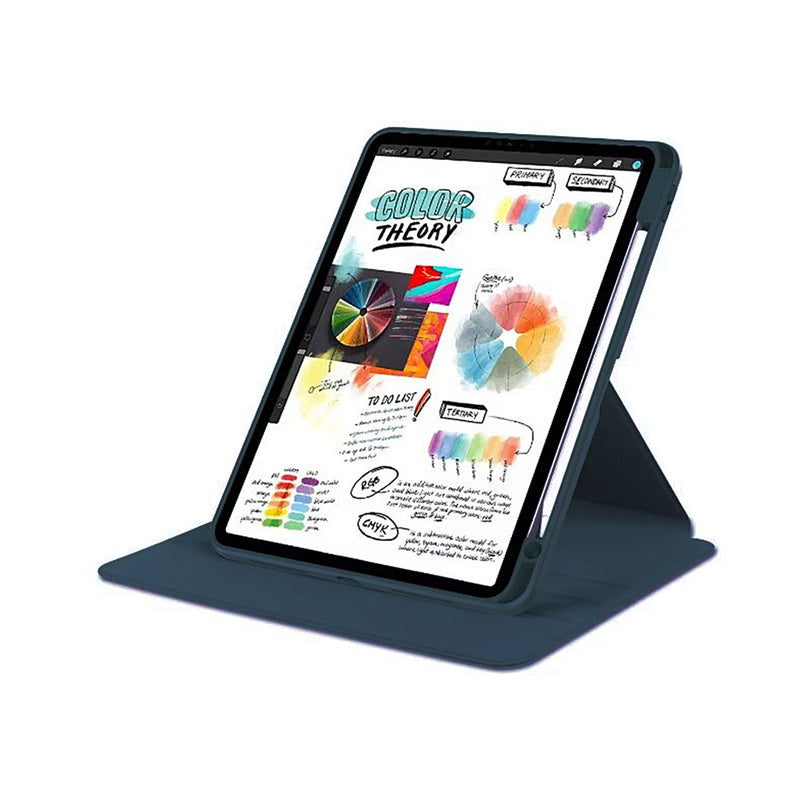 For iPad Air 13" (2024) PU Leather Protective Case  Dark Blue