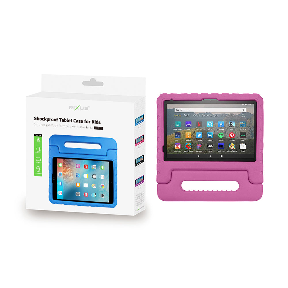 Rixus RXTC06 Tablet Kids Case For Apple iPad 10 10.9 inch (2022), iPad Air 11 inch (2024, 2025, 2026), iPad 12 (2026) Pink
