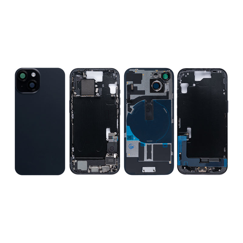 For iPhone 15 Complete Housing Incl. All Small Parts Without Battery And Back Camera Black