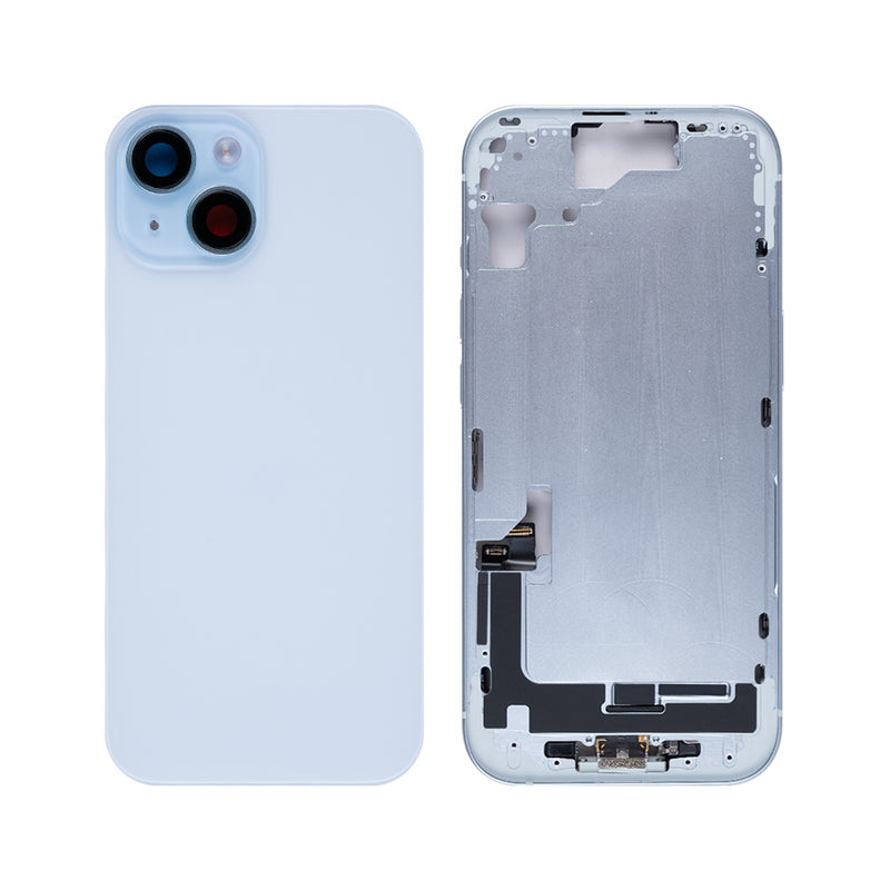 For iPhone 15 Complete Housing Incl. All Small Parts Without Battery And Back Camera Blue