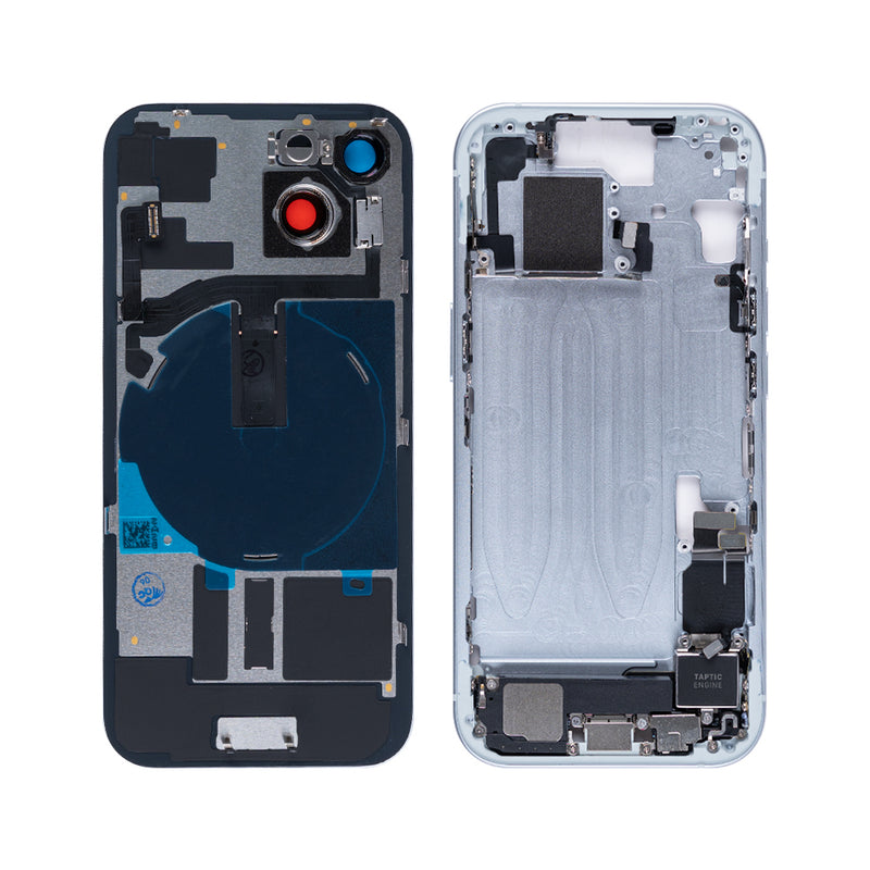 For iPhone 15 Complete Housing Incl. All Small Parts Without Battery And Back Camera Blue