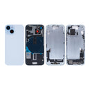 For iPhone 15 Complete Housing Incl. All Small Parts Without Battery And Back Camera Blue