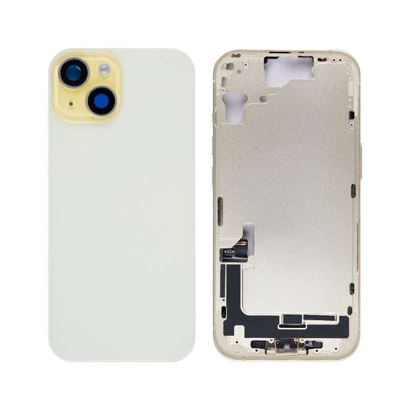 For iPhone 15 Complete Housing Incl. All Small Parts Without Battery And Back Camera Yellow