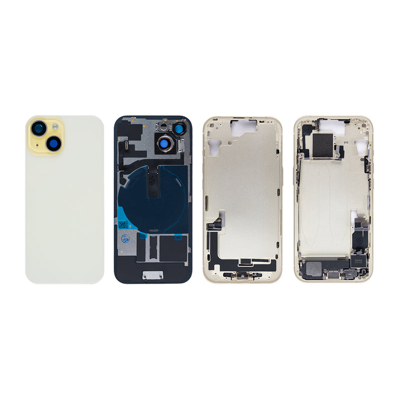 For iPhone 15 Complete Housing Incl. All Small Parts Without Battery And Back Camera Yellow