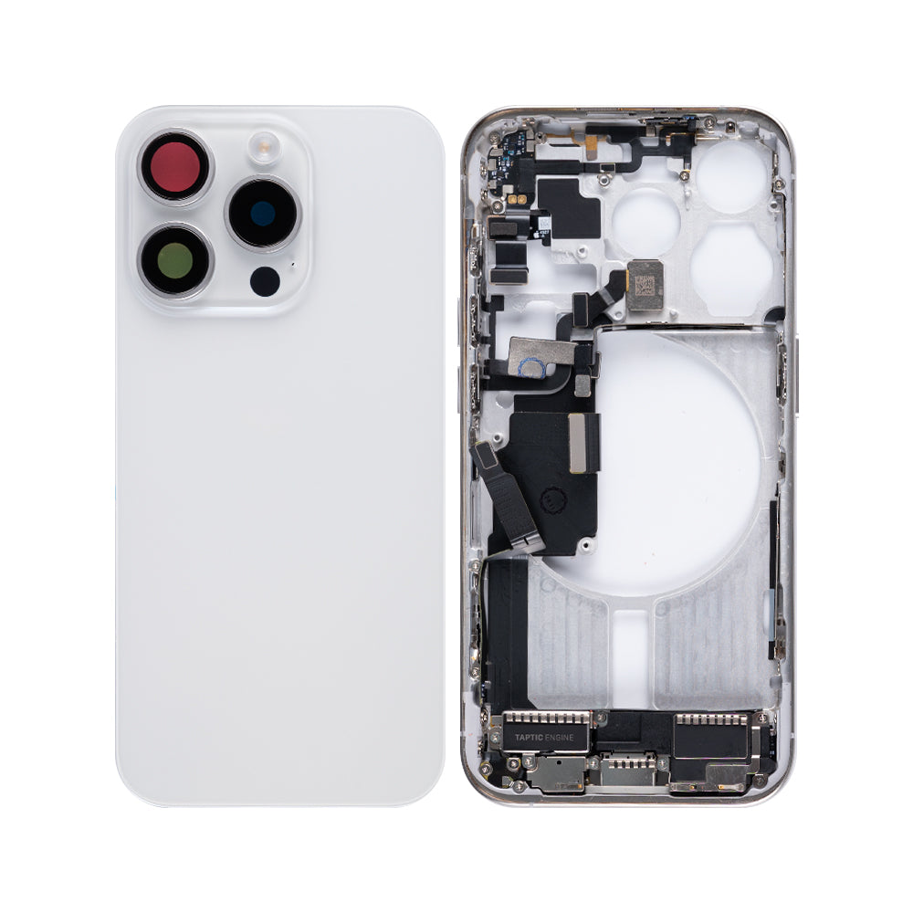 For Apple iPhone 15 Pro Housing With Small Parts White Titanium OEM