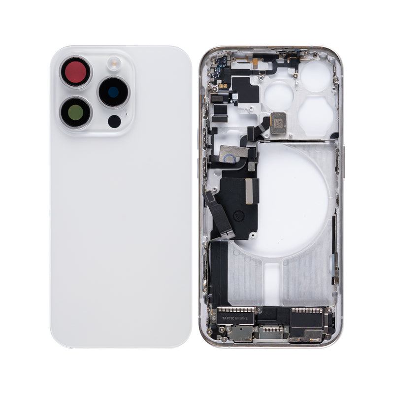 For iPhone 15 Pro Complete Housing Incl. All Small Parts Without Battery And Back Camera White Titanium