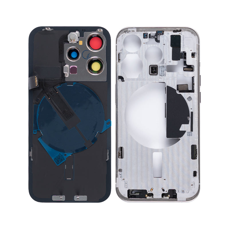 For iPhone 15 Pro Complete Housing Incl. All Small Parts Without Battery And Back Camera White Titanium