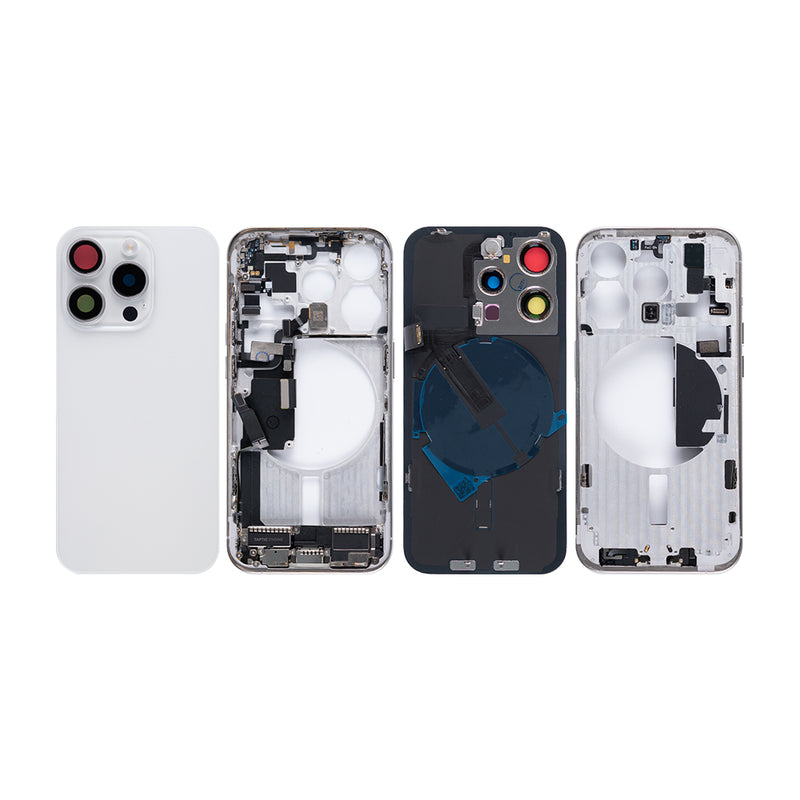 For iPhone 15 Pro Complete Housing Incl. All Small Parts Without Battery And Back Camera White Titanium