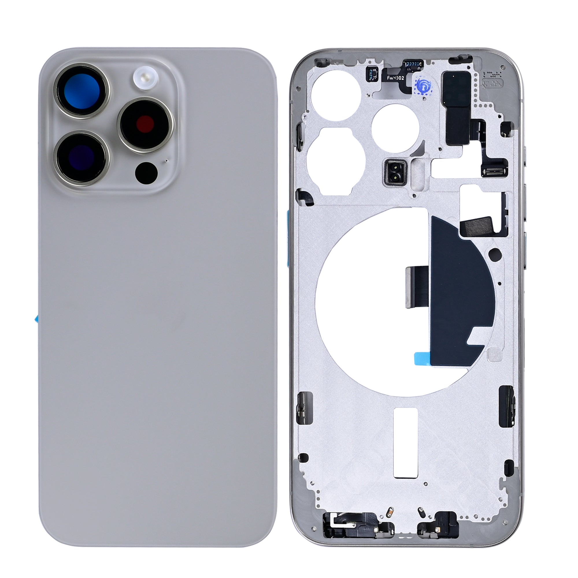 For Apple iPhone 15 Pro Housing With Small Parts Natural Titanium OEM