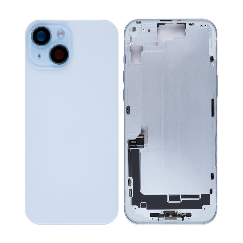 For iPhone 15 Plus Complete Housing Incl. All Small Parts Without Battery And Back Camera Blue