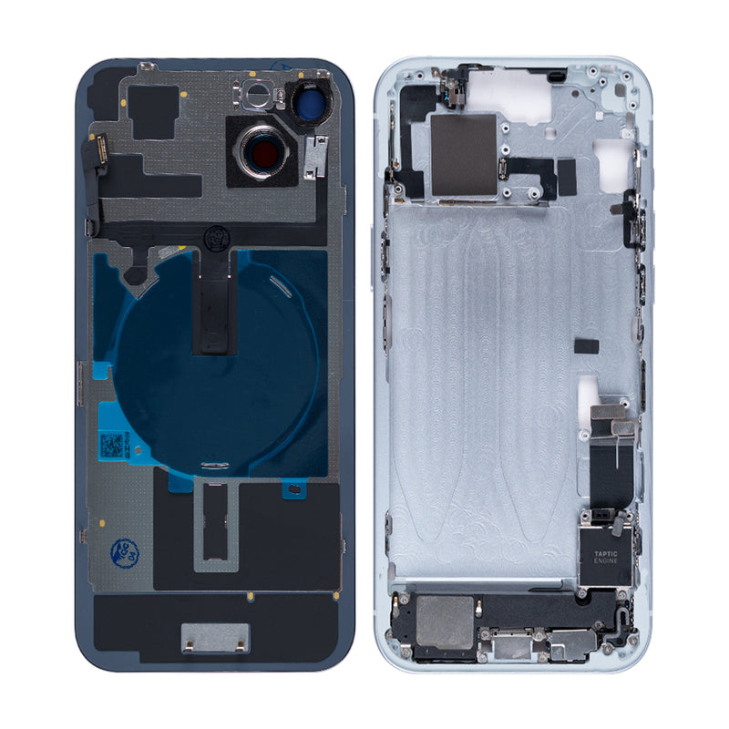 For iPhone 15 Plus Complete Housing Incl. All Small Parts Without Battery And Back Camera Blue