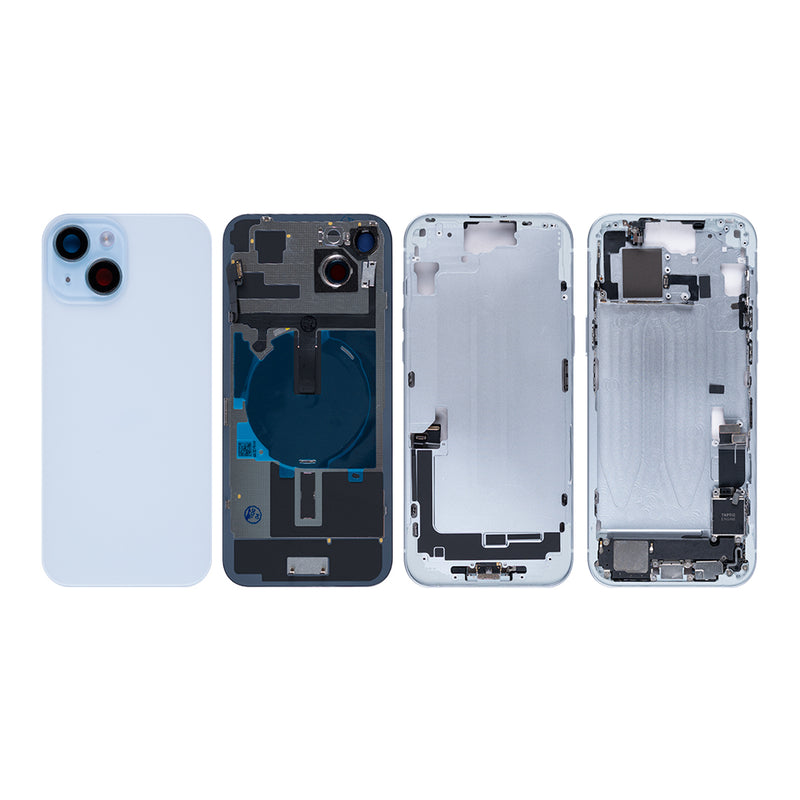 For iPhone 15 Plus Complete Housing Incl. All Small Parts Without Battery And Back Camera Blue