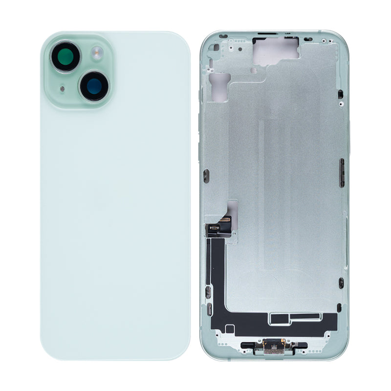 For iPhone 15 Plus Complete Housing Incl. All Small Parts Without Battery And Back Camera Green