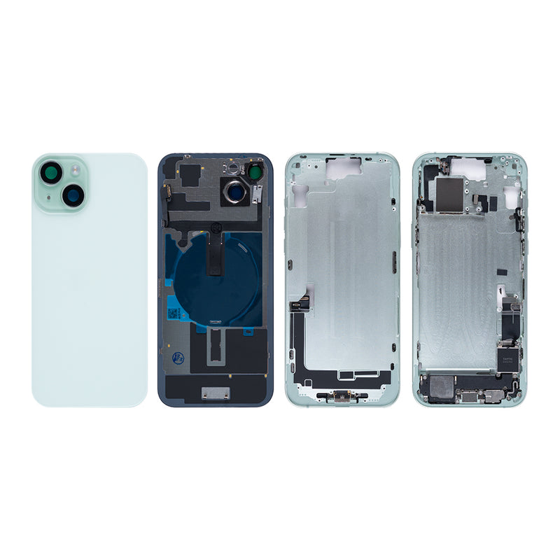 For iPhone 15 Plus Complete Housing Incl. All Small Parts Without Battery And Back Camera Green