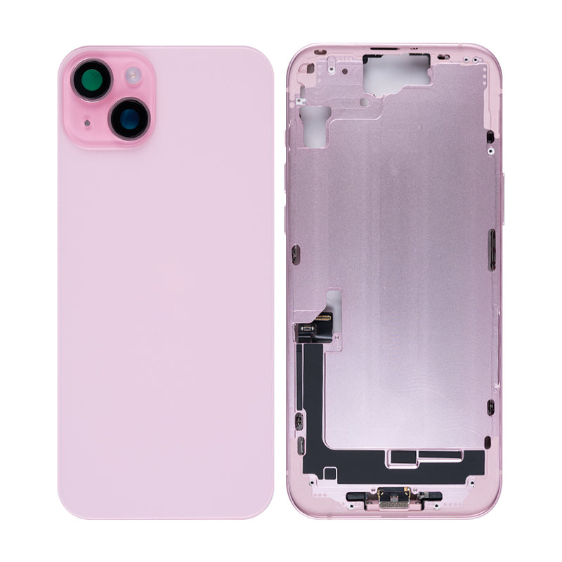 For iPhone 15 Plus Complete Housing Incl. All Small Parts Without Battery And Back Camera Pink