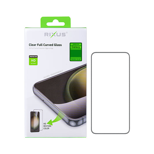 Rixus Clear HD Full Curved Edge Tempered Glass For Samsung Galaxy S24 FE, A36, A37, A56