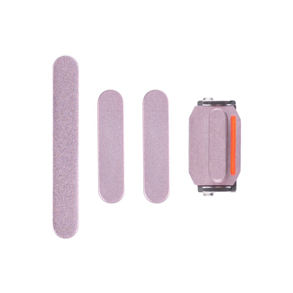 For Apple iPhone 15, 15 Plus Side Button Set Pink Pulled (4pcs）