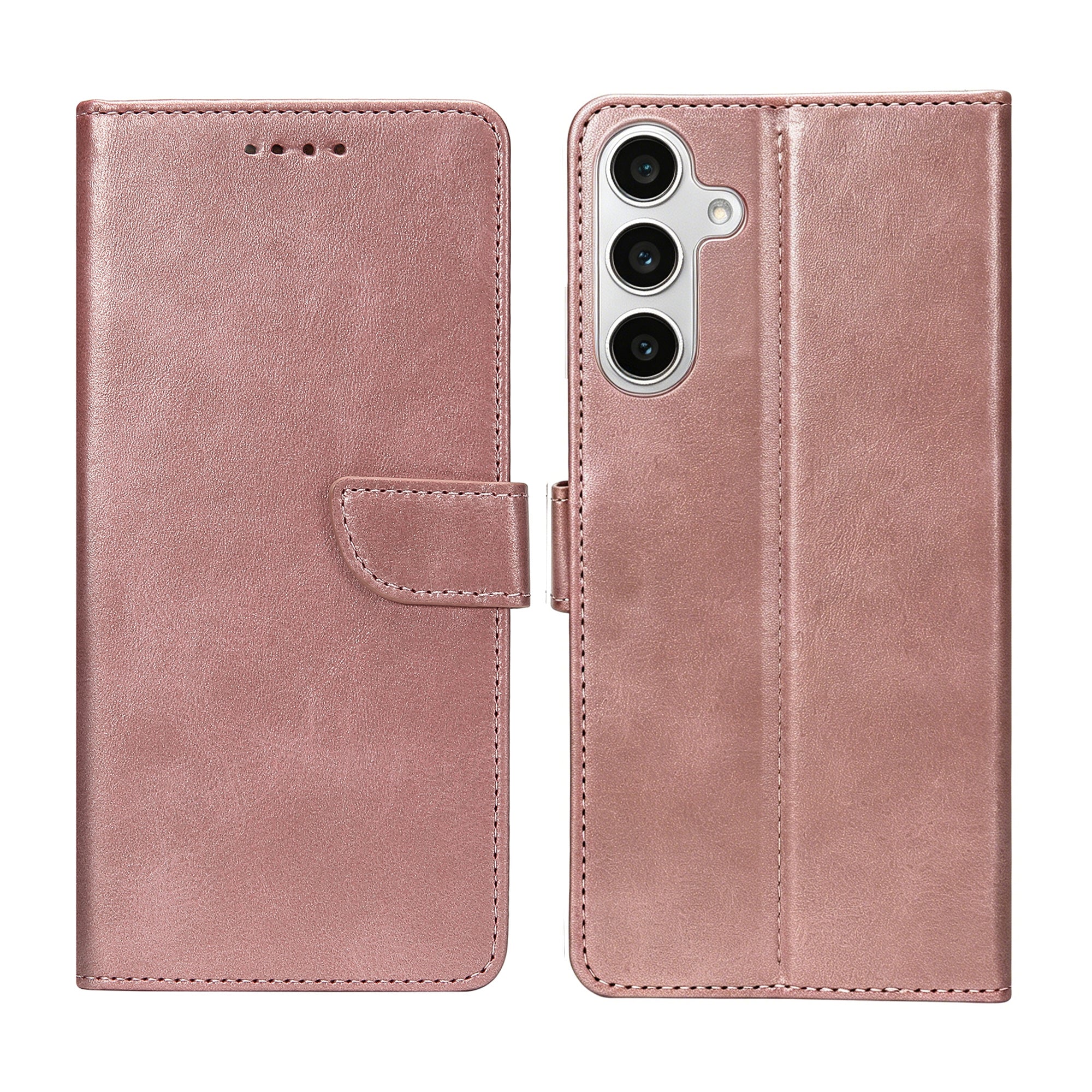 Rixus Bookcase For Samsung Galaxy S24 FE Pink
