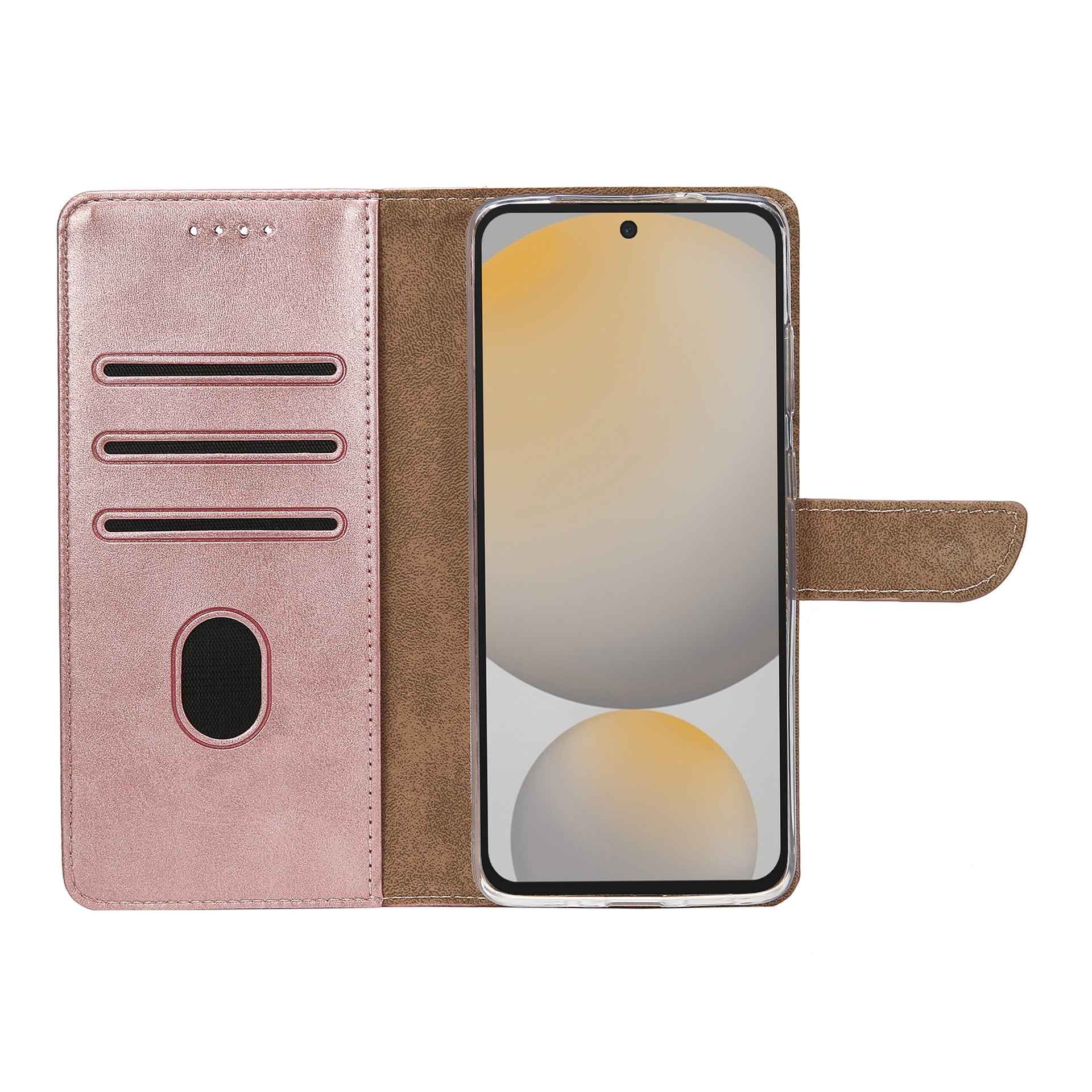 Rixus Bookcase For Samsung Galaxy S24 FE Pink