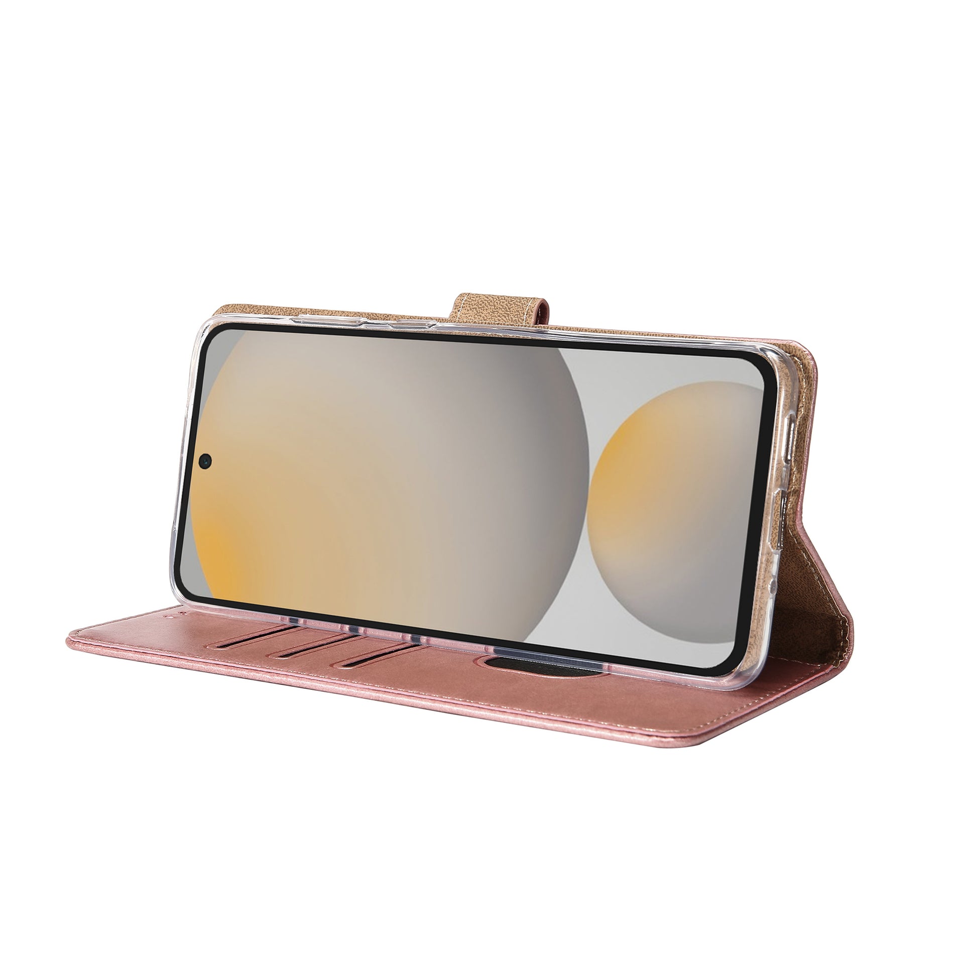 Rixus Bookcase For Samsung Galaxy S24 FE Pink