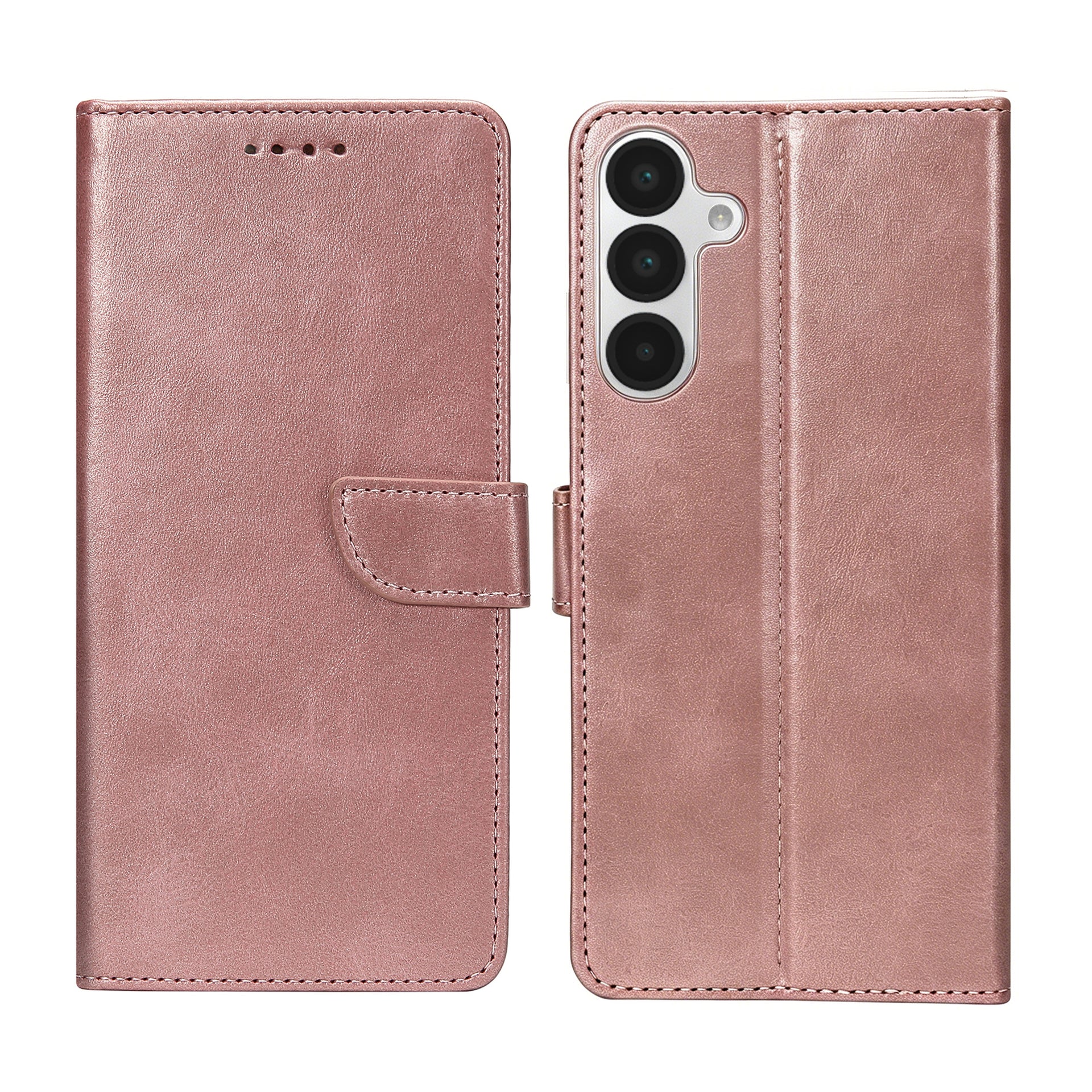 Rixus Bookcase For Samsung Galaxy A16 4G, A16 5G Pink