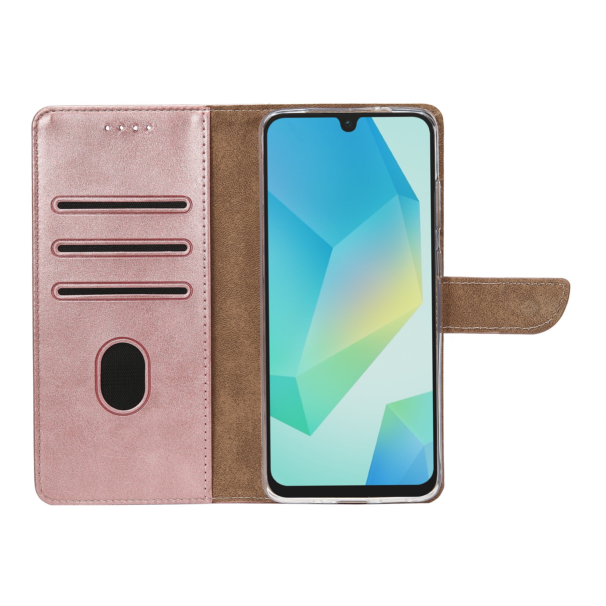 Rixus Bookcase For Samsung Galaxy A16 4G, A16 5G Pink